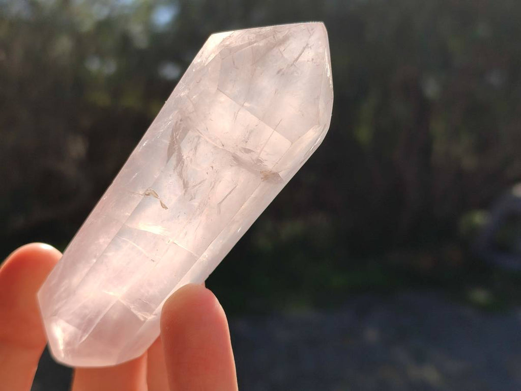 Polished Double Terminated Rose Quartz Points x 12 Madagascar - Toprock Gemstones and Minerals 