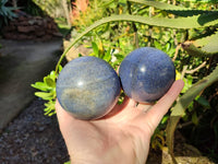 Polished Lazulite Spheres x 2 From Madagascar - Toprock Gemstones and Minerals 