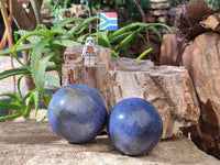 Polished Lazulite Spheres x 2 From Madagascar - Toprock Gemstones and Minerals 