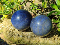Polished Lazulite Spheres x 2 From Madagascar - Toprock Gemstones and Minerals 