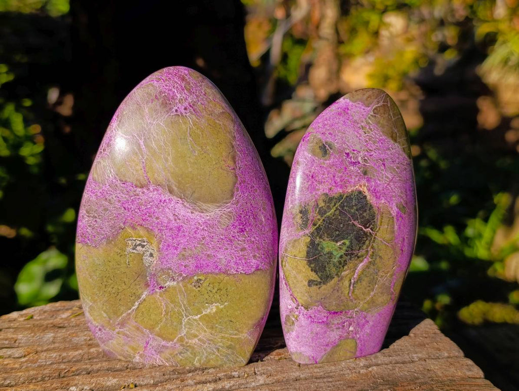 Polished Stichtite Standing Free Forms x 2 From Barberton, South Africa - Toprock Gemstones and Minerals 