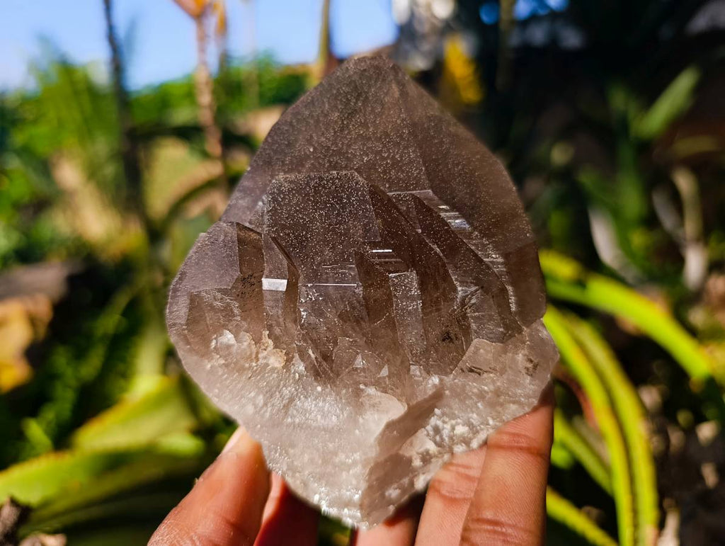 Natural Cascading Smokey Quartz Crystals x 3 From Zomba, Malawi - Toprock Gemstones and Minerals 