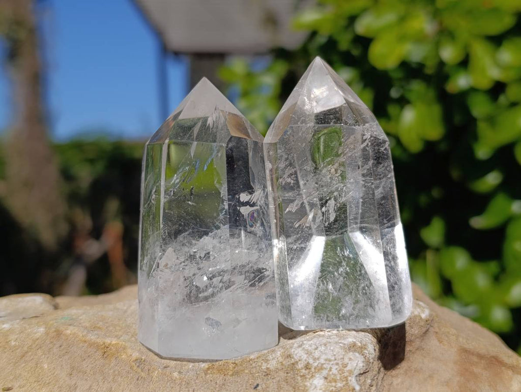 Polished Clear Quartz Crystals x 12 From Madagascar - Toprock Gemstones and Minerals 