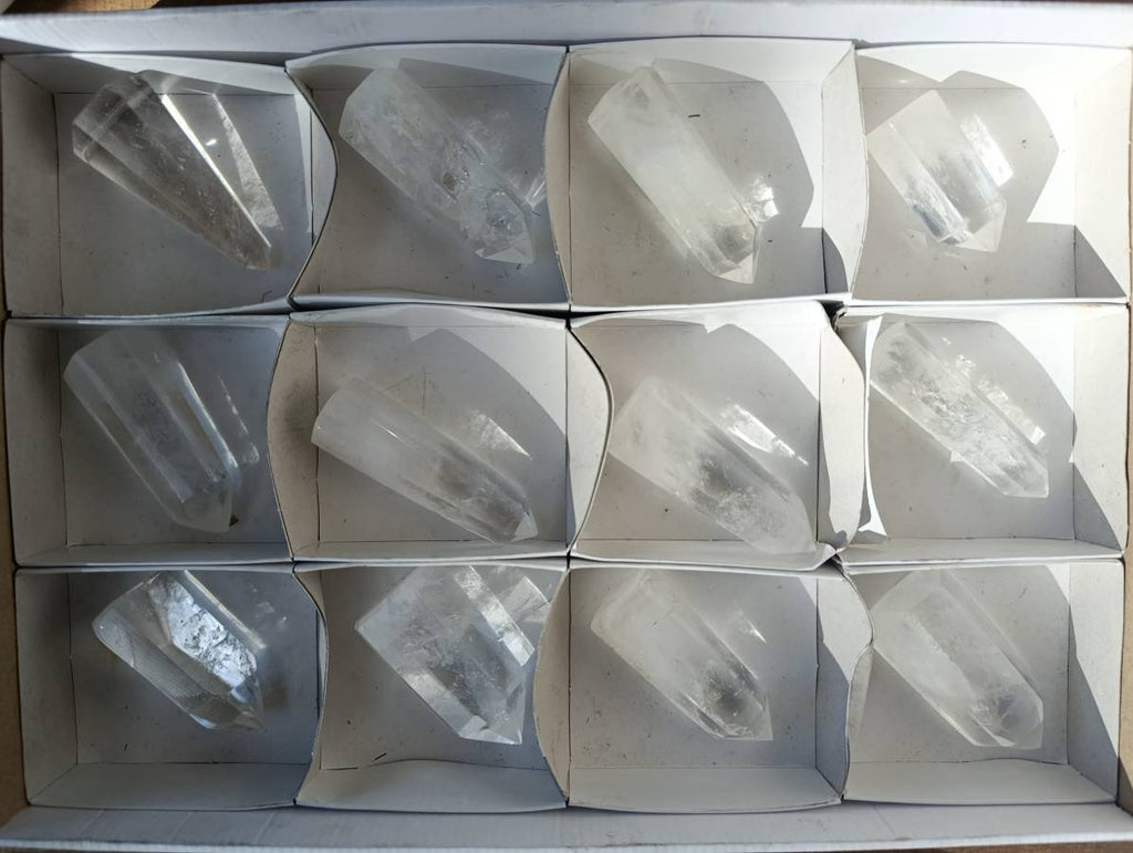 Polished Clear Quartz Crystals x 12 From Madagascar - Toprock Gemstones and Minerals 