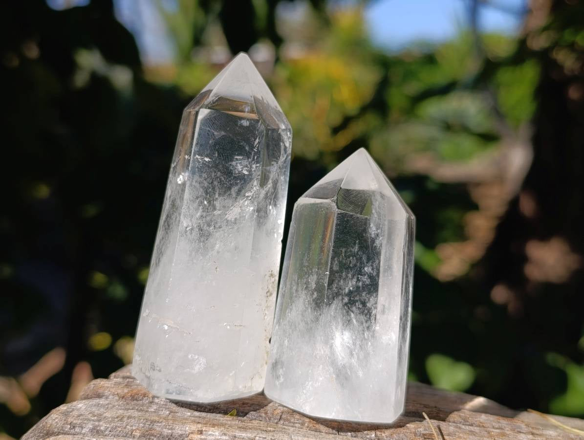 Polished Clear Quartz Crystals x 12 From Madagascar - Toprock Gemstones and Minerals 