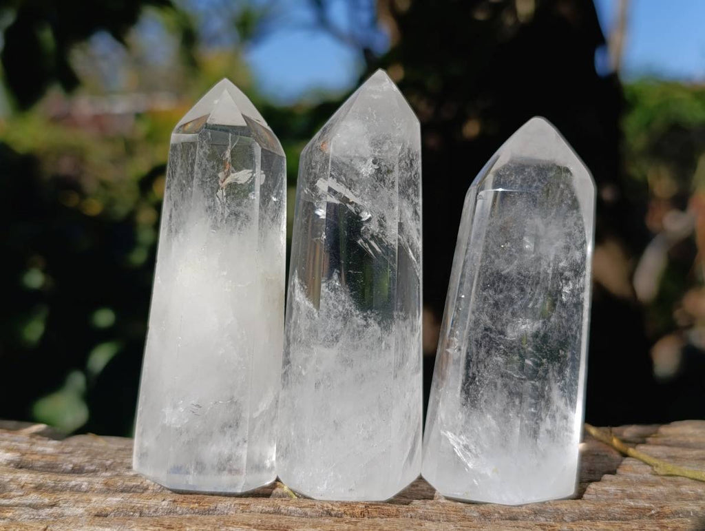 Polished Clear Quartz Crystals x 12 From Madagascar - Toprock Gemstones and Minerals 