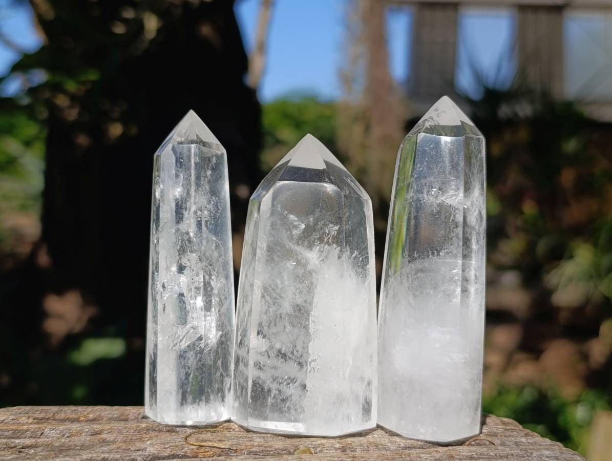 Polished Clear Quartz Crystals x 12 From Madagascar - Toprock Gemstones and Minerals 