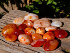 Polished Carnelian Agate Palm Stones x 18 From Madagascar - Toprock Gemstones and Minerals 