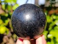 Polished Black Tourmaline Spheres x 2 From Madagascar - Toprock Gemstones and Minerals 