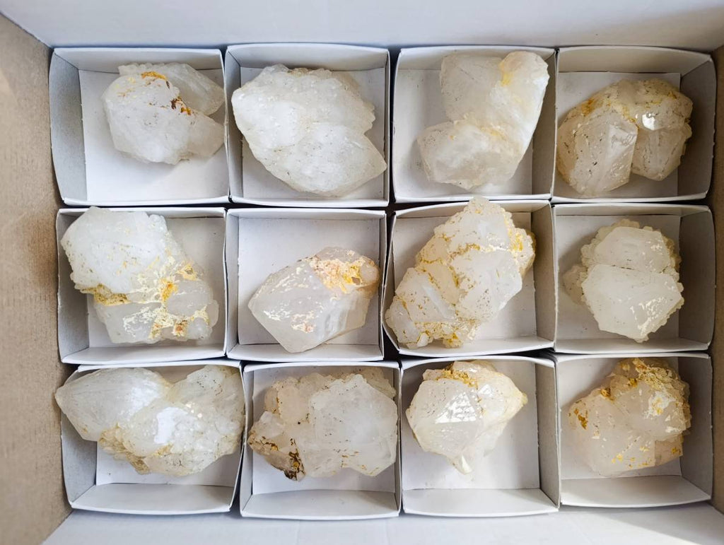 Natural Cascading Pineapple Candle Quartz Clusters x 13 From Madagascar - Toprock Gemstones and Minerals 