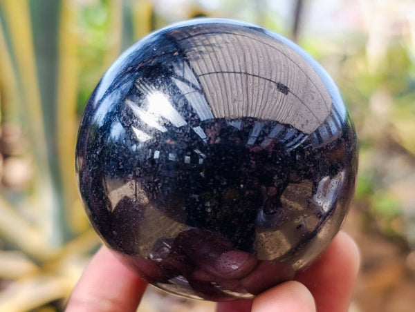 Polished Black Tourmaline Spheres x 2 From Madagascar