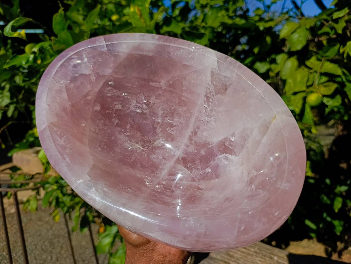 Polished Rose Quartz Bowl x 1 Madagascar - Toprock Gemstones and Minerals 