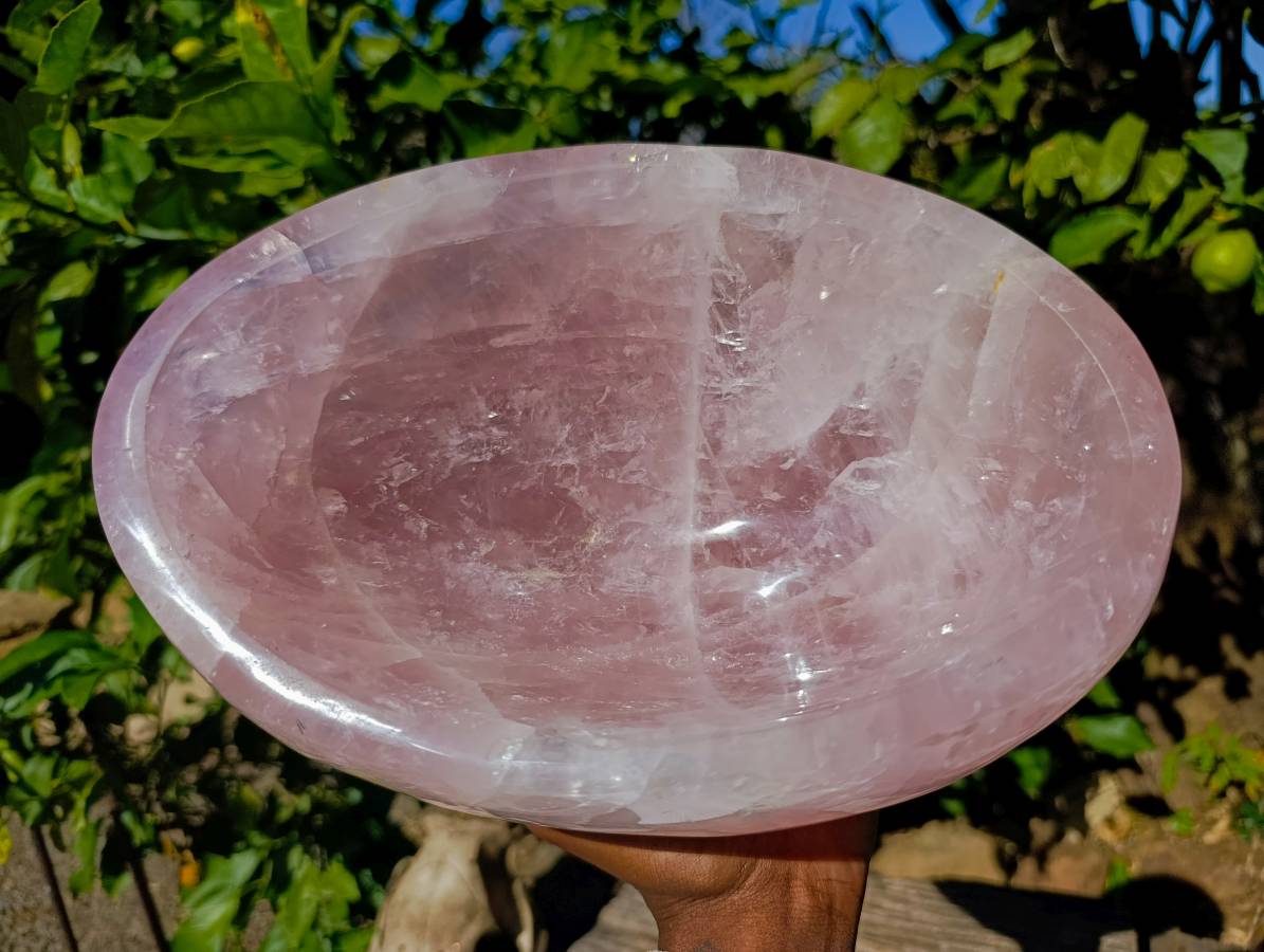 Polished Rose Quartz Bowl x 1 Madagascar - Toprock Gemstones and Minerals 
