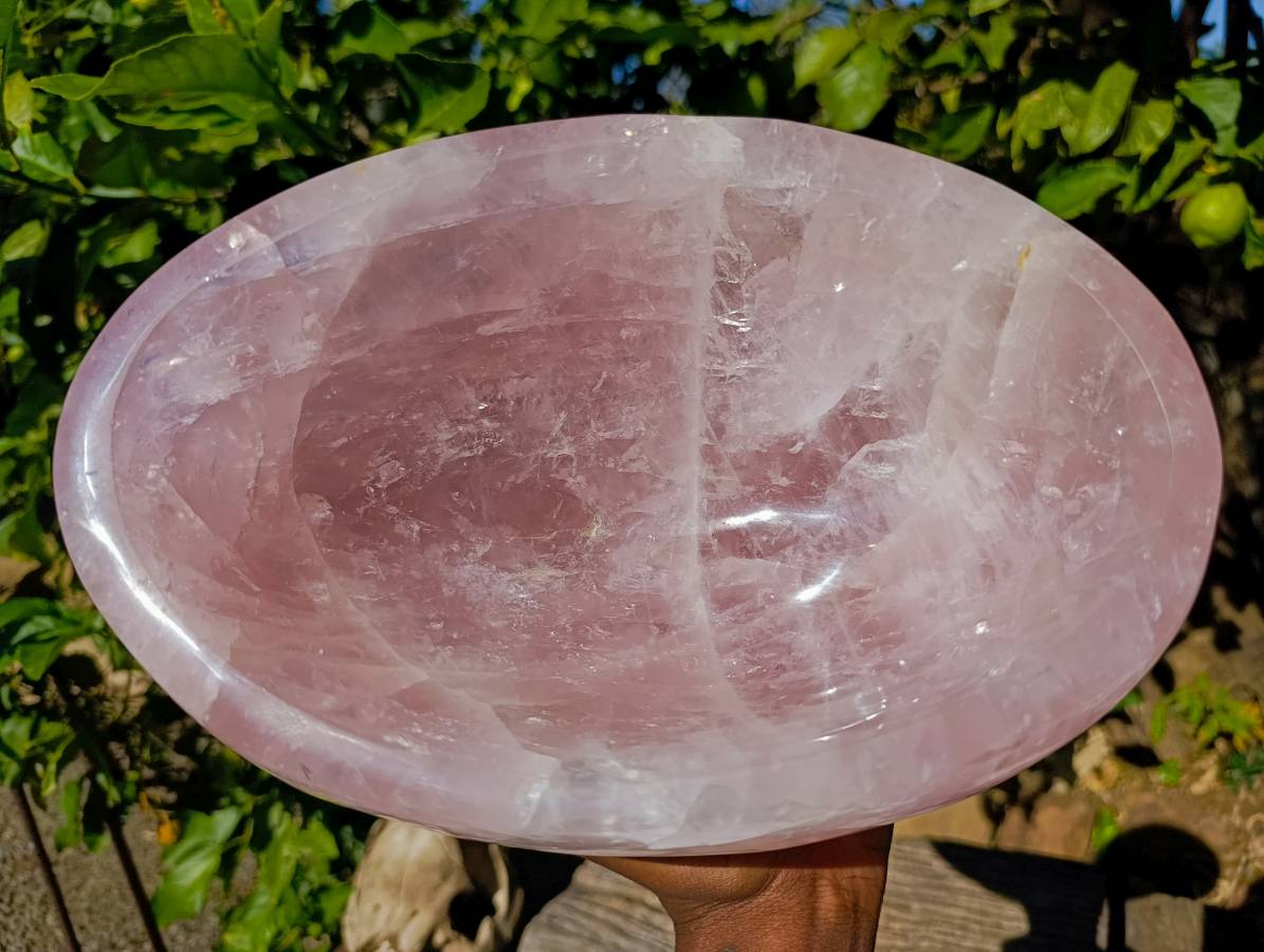 Polished Rose Quartz Bowl x 1 Madagascar - Toprock Gemstones and Minerals 