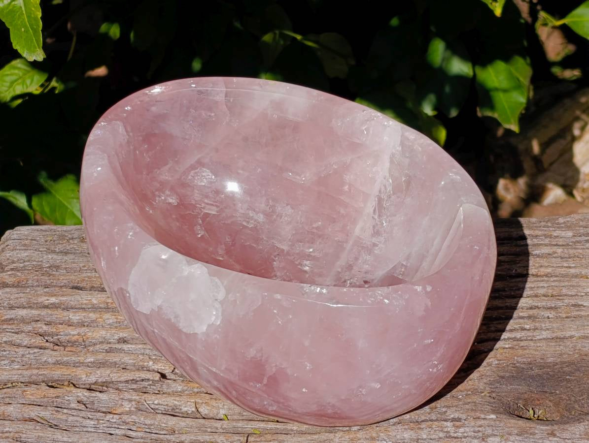 Polished Rose Quartz Bowl x 1 Madagascar - Toprock Gemstones and Minerals 