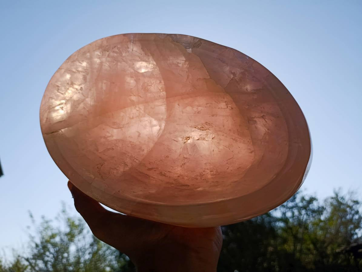 Polished Rose Quartz Bowl x 1 Madagascar - Toprock Gemstones and Minerals 