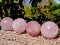Polished Rose Quartz Spheres x 4 Madagascar - Toprock Gemstones and Minerals 
