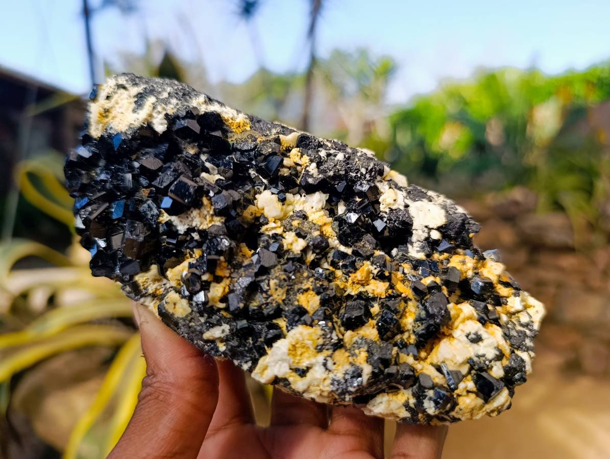Natural Schorl Black Tourmaline Specimens x 3 From Erongo, Namibia - Toprock Gemstones and Minerals 