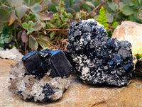 Natural Schorl Black Tourmaline Specimens x 3 From Erongo, Namibia