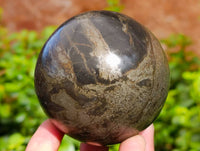 Polished Rare Pharaoh Stone Pyrite in Basalt Spheres x 2 Iron Duke Mine, Zimbabwe - Toprock Gemstones and Minerals 