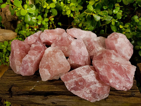 Natural Pink Rose Quartz Cobbed Specimens x 12 From North Cape, South Africa