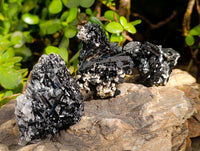 Natural Schorl Black Tourmaline Specimens x 12 From Erongo, Namibia - Toprock Gemstones and Minerals 
