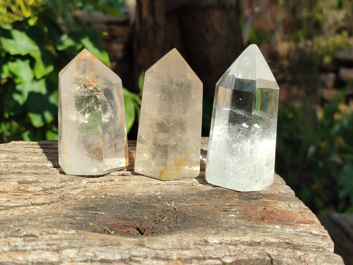 Polished Large Clear Quartz Crystals x 6 From Madagascar - Toprock Gemstones and Minerals 