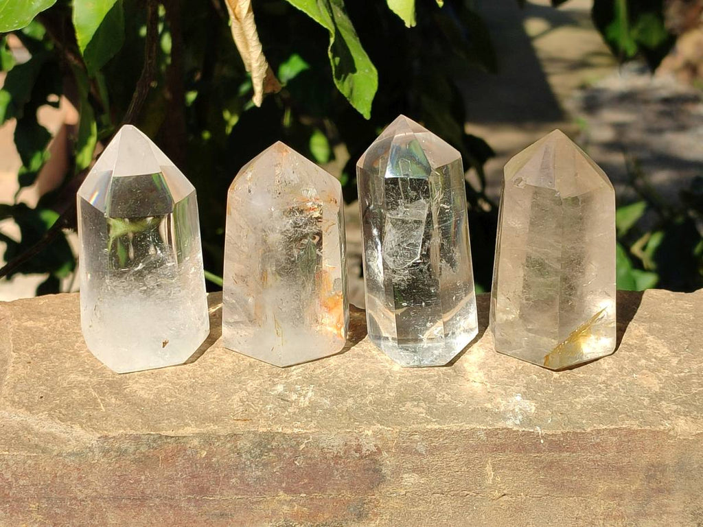 Polished Large Clear Quartz Crystals x 6 From Madagascar - Toprock Gemstones and Minerals 