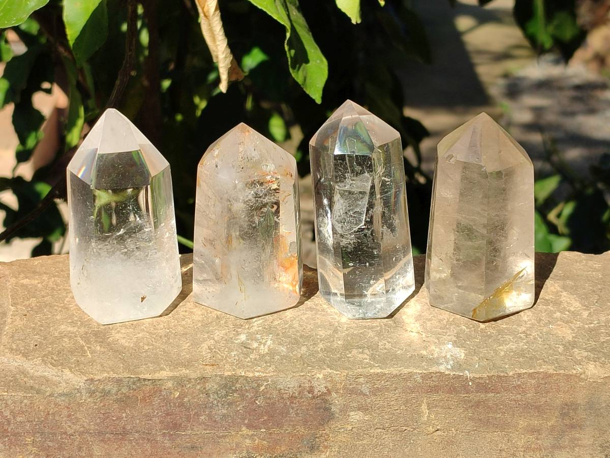 Polished Large Clear Quartz Crystals x 6 From Madagascar - Toprock Gemstones and Minerals 