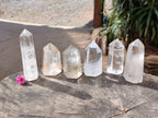 Polished Large Clear Quartz Crystals x 6 From Madagascar - Toprock Gemstones and Minerals 