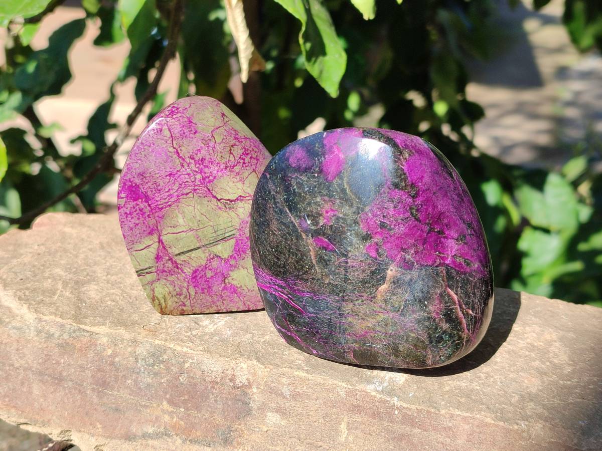 Polished Stichtite Free Forms x 4 From Barberton, South Africa - Toprock Gemstones and Minerals 