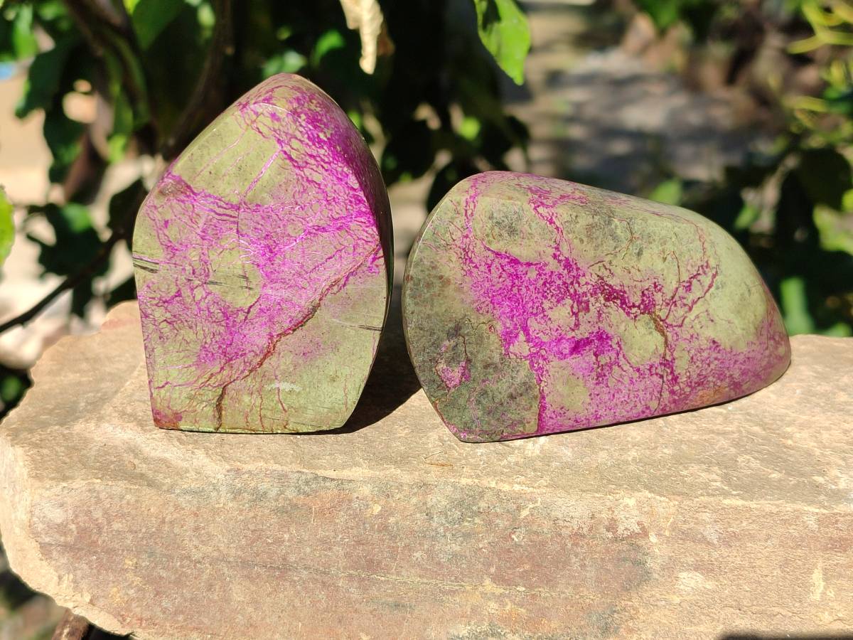 Polished Stichtite Free Forms x 4 From Barberton, South Africa - Toprock Gemstones and Minerals 