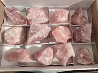 Natural Pink Rose Quartz Cobbed Specimens x 12 From North Cape, South Africa