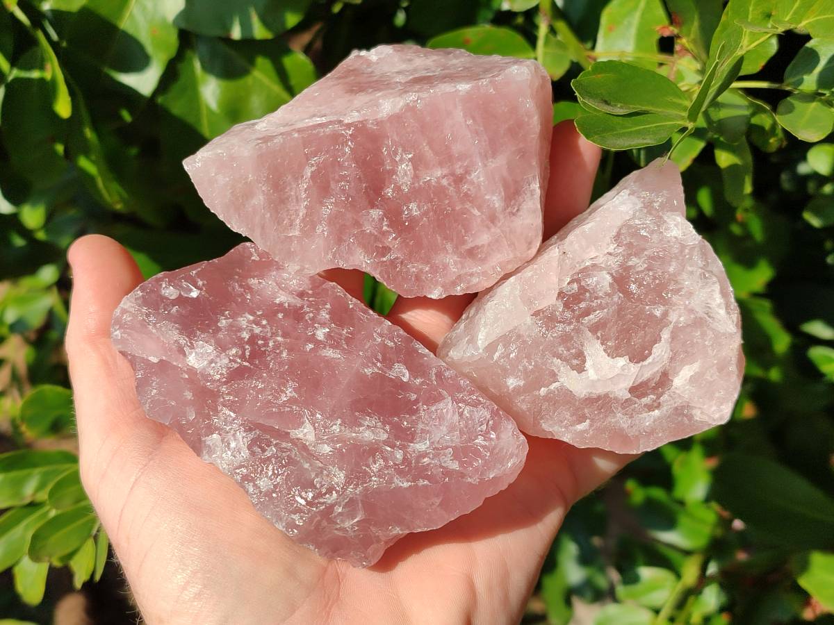 Natural Pink Rose Quartz Cobbed Specimens x 12 From North Cape, South Africa - Toprock Gemstones and Minerals 