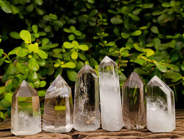 Polished Clear Quartz Crystals x 6 From Madagascar - Toprock Gemstones and Minerals 