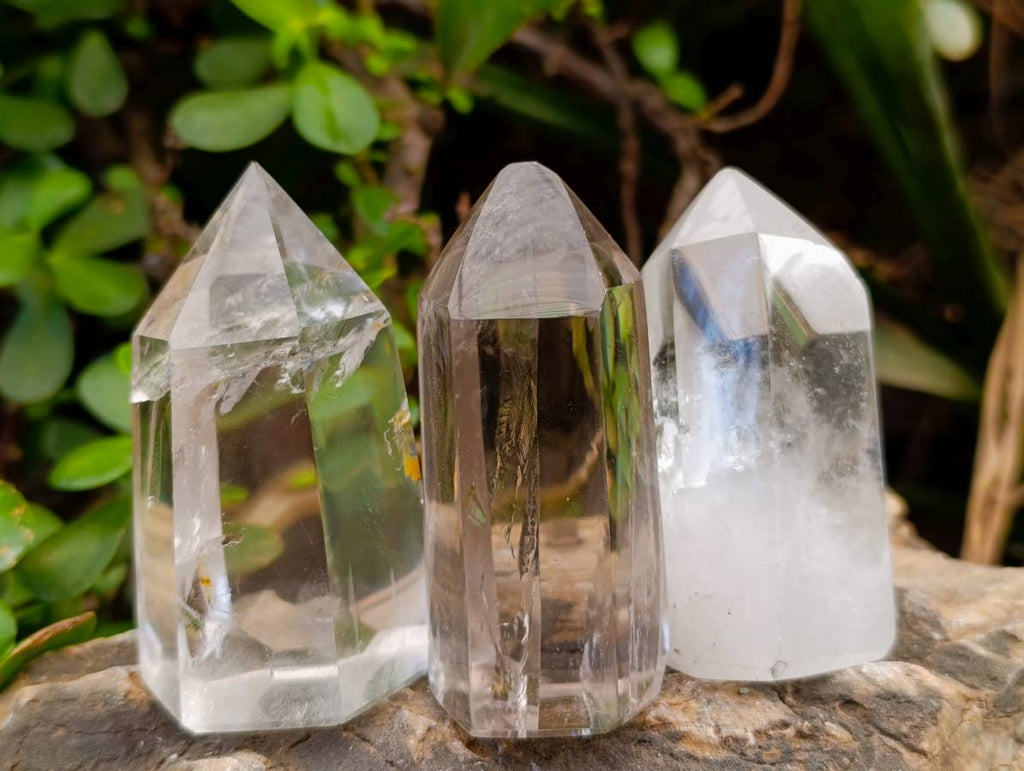 Polished Clear Quartz Crystals x 6 From Madagascar - Toprock Gemstones and Minerals 