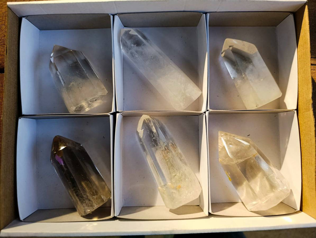 Polished Clear Quartz Crystals x 6 From Madagascar - Toprock Gemstones and Minerals 