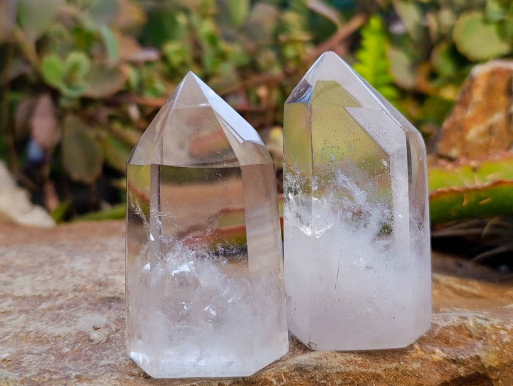 Polished Clear Quartz Crystals x 6 From Madagascar - Toprock Gemstones and Minerals 