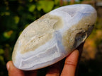 Polished Blue Lace Agate Geodes x 5 From Malawi - Toprock Gemstones and Minerals 