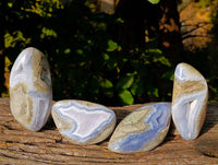 Polished Blue Lace Agate Geodes x 5 From Malawi