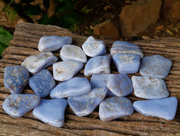 Polished Blue Lace Agate Tumbled Stones x 20 From Malawi