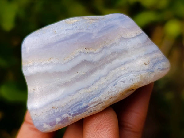 Polished Blue Lace Agate Tumbled Stones x 20 From Malawi