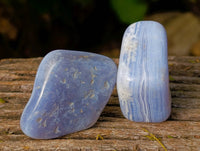 Polished Blue Lace Agate Tumbled Stones x 20 From Malawi
