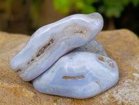 Polished Blue Lace Agate Tumbled Stones x 20 From Malawi