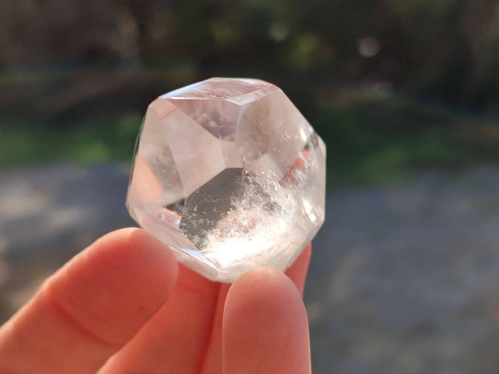 Polished Clear and Smokey Phantom Quartz Crystals with Rainbow Veils x 24 From Madagascar - Toprock Gemstones and Minerals 