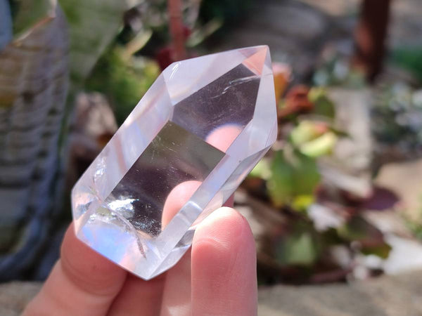 Polished Clear and Smokey Phantom Quartz Crystals with Rainbow Veils x 24 From Madagascar - Toprock Gemstones and Minerals 