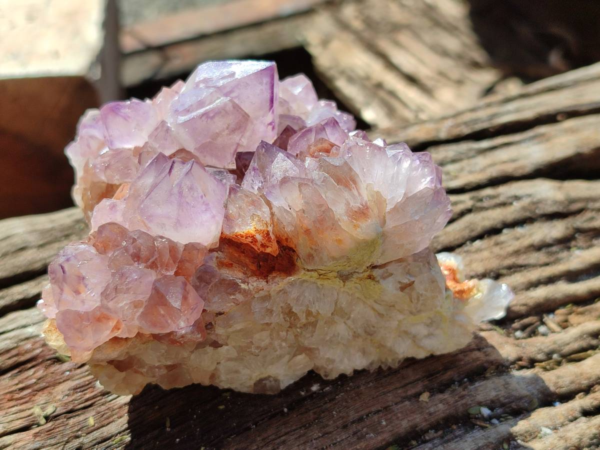 Natural Sunburst Amethyst Spirit Quartz Clusters x 3 From Boekenhouthoek, South Africa - Toprock Gemstones and Minerals 