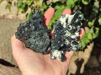 Natural Foitite Fibrous Black Tourmaline Specimens x 6 From Erongo, Namibia - Toprock Gemstones and Minerals 