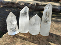 Polished Large Clear Quartz Crystals x 6 From Madagascar - Toprock Gemstones and Minerals 