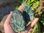 Polished Emerald Mica In Matrix 'Mutokolite' Standing Free Forms x 3 From Mutoko, Zimbabwe - Toprock Gemstones and Minerals 
